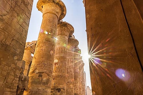 Karnak-Luxor-Egypt Columns of the Great Hypostyle Hall at the Karnak Temple Complex Art Print